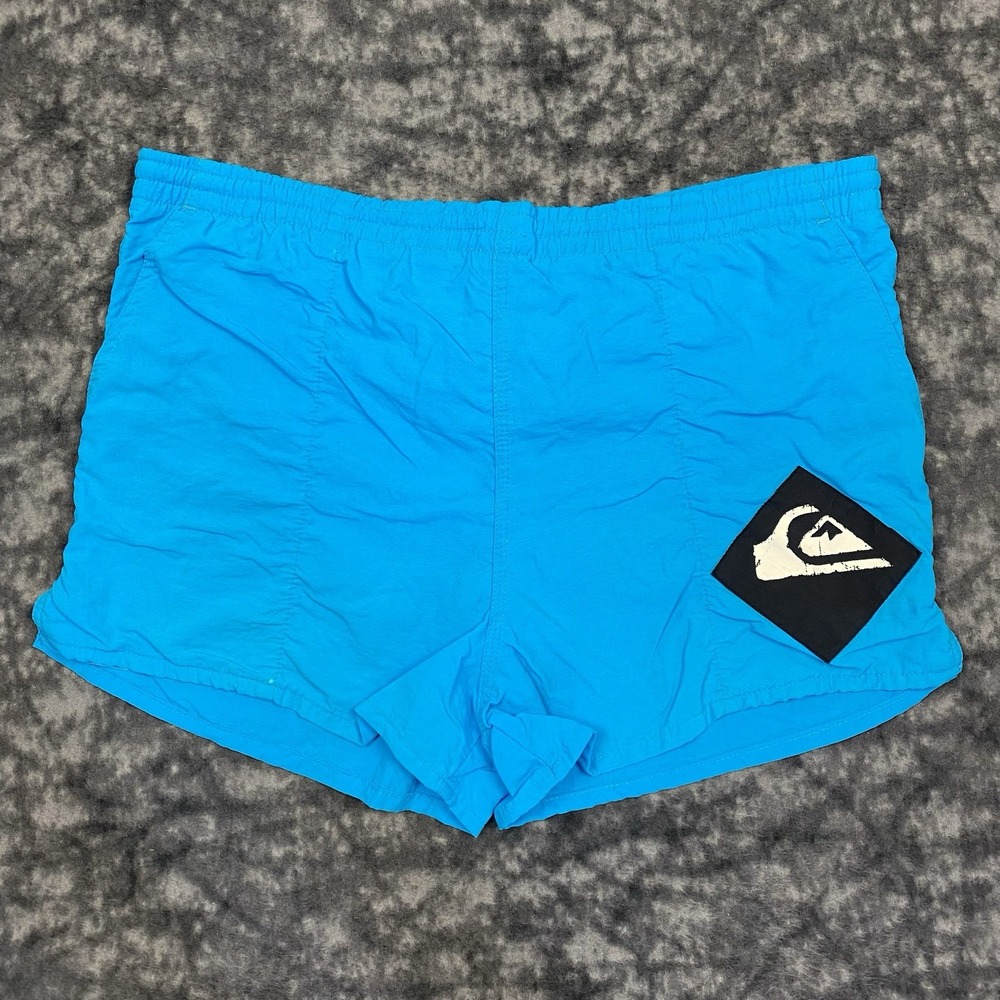 Vintage Quiksilver Board Shorts Mens 30 Blue Surf USA Swim Trunks 80s 90s M15-XS